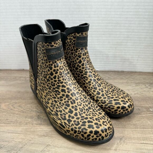 NWOT London Fog Women’s Rain Boot Size 7, Cheetah Print. - Picture 2 of 10